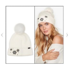 Victoria's Secret Sparkle Pom Hat White